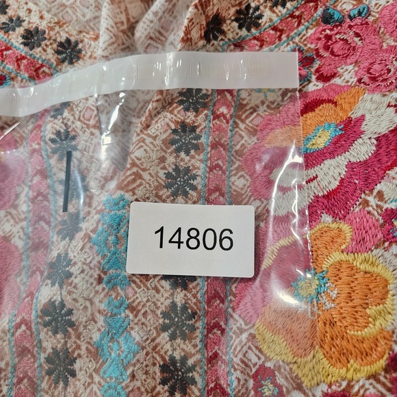 NEW Savanna Jane Top‎ Blouse Women Small Embroidered Bell Sleeve Multicolor Boho - Picture 10 of 10